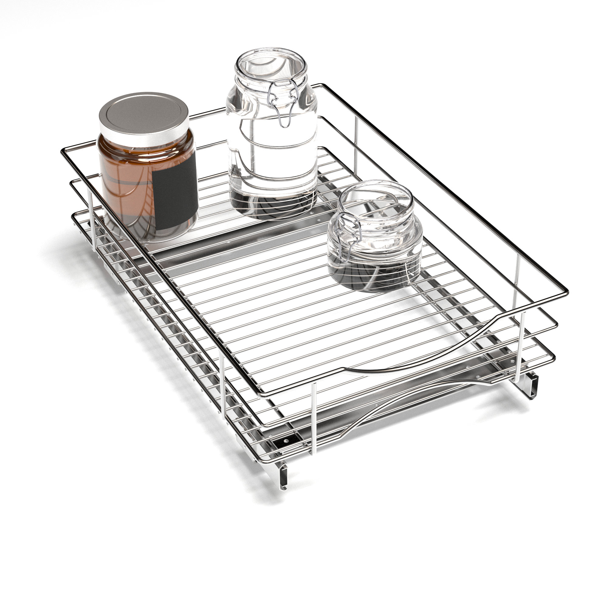 Rebrilliant Nido Pull Out Kitchen Cabinet Organizer With One Tier Of